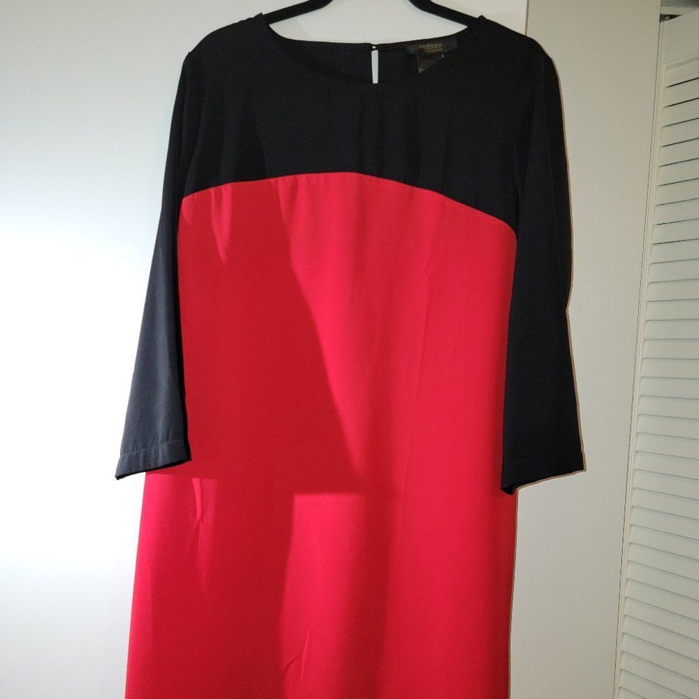 Twiggy London Red & Black Short Sleeved Sheath Dress - Size Large